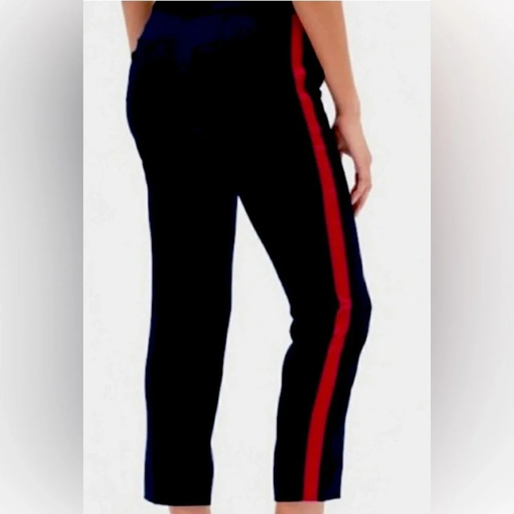 BANANA REPUBLIC Sz 6P Avery in Navy Tuxedo Red Stripe Bi-Stretch Trouser NEW